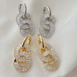 pave chain pendant earrings
