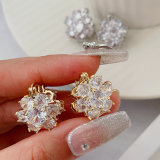 pave flower earrings