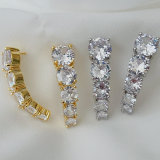 Pave clear zicon earrings
