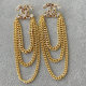 Chain tassel channel earrings