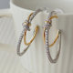 Gold and silver pin earrings