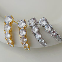 Pave clear zicon earrings