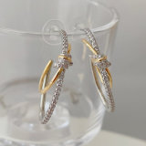 Gold and silver pin earrings