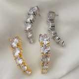 Pave clear zicon earrings