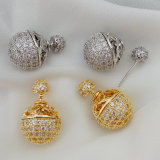 Pave ball earrings