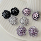 Pave floiwer earrings