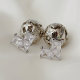 Pave heart ball earrings