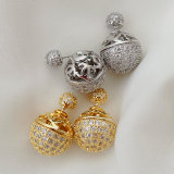 Pave ball earrings