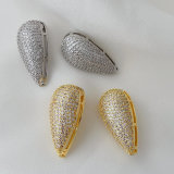 Pave zircon oval earrings