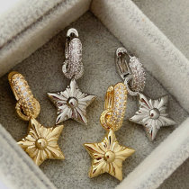 Pave star charm earrings