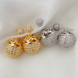 Pave ball earrings