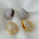 Pave oval zircon earrings