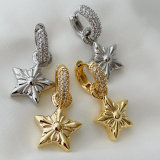 Pave star charm earrings