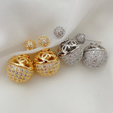 Pave ball earrings