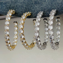 Clear zircon hoops
