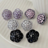 Pave floiwer earrings