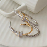 Gold and silver pin earrings