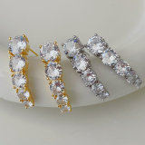 Pave clear zicon earrings