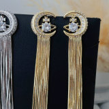 Moon star chain earrings