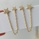 Pave star chain earrings