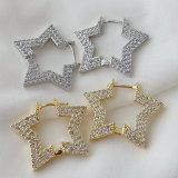 Pave star earrings
