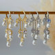 Drop pearl chain earrings