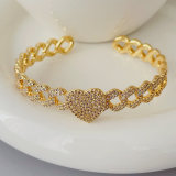 Pave zircon heart bangle