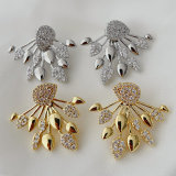 Fashion pave leaf earrings