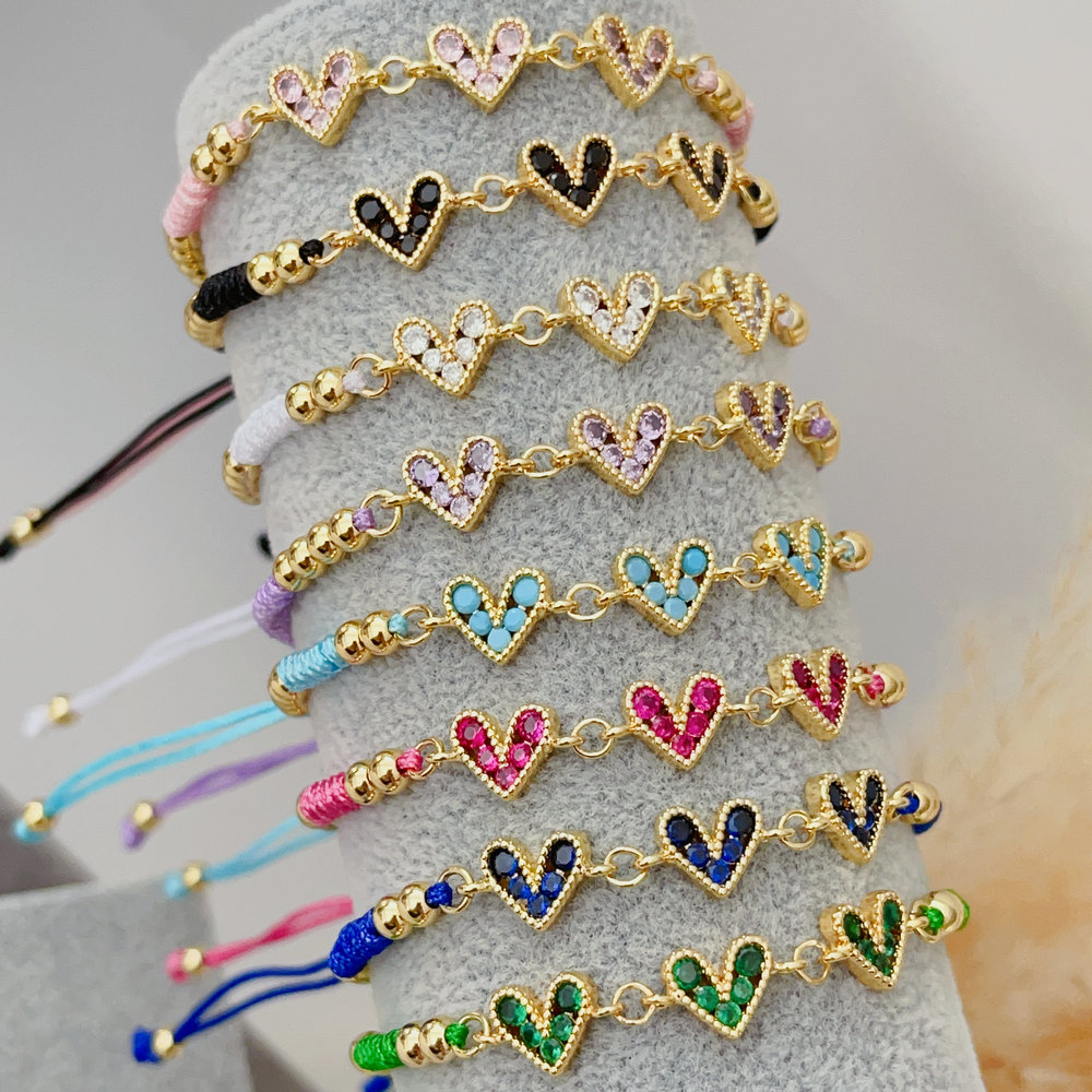 Pave heart bracelet