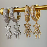 Teddy bear charm earrings