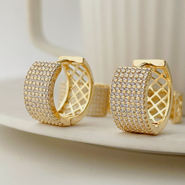 Pave zircon hoops