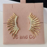 Pave fan earrings