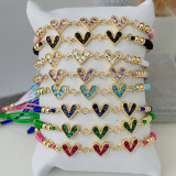 Pave heart bracelet