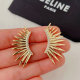 Pave fan earrings
