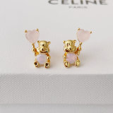 Pink teddy bear earrings