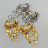 Chain hoop earrings