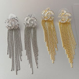 Channel bead tassel earrings