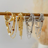 Chain hoop earrings