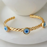 Shell evil eye bangle