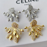 Fashion pave leaf earrings
