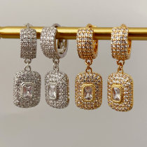 Square charm earrings
