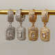 Square charm earrings
