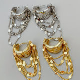 Chain hoop earrings
