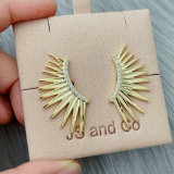 Pave fan earrings