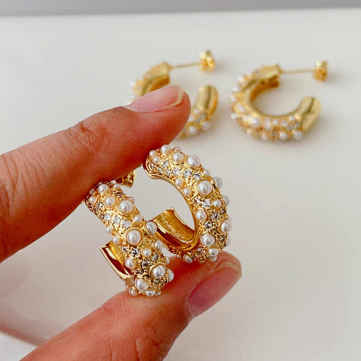 Pearl hoops