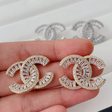 Pave clear channel earrings