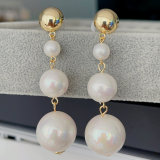 Big drop pearl earrings