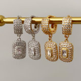 Square charm earrings