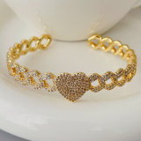 Pave zircon heart bangle