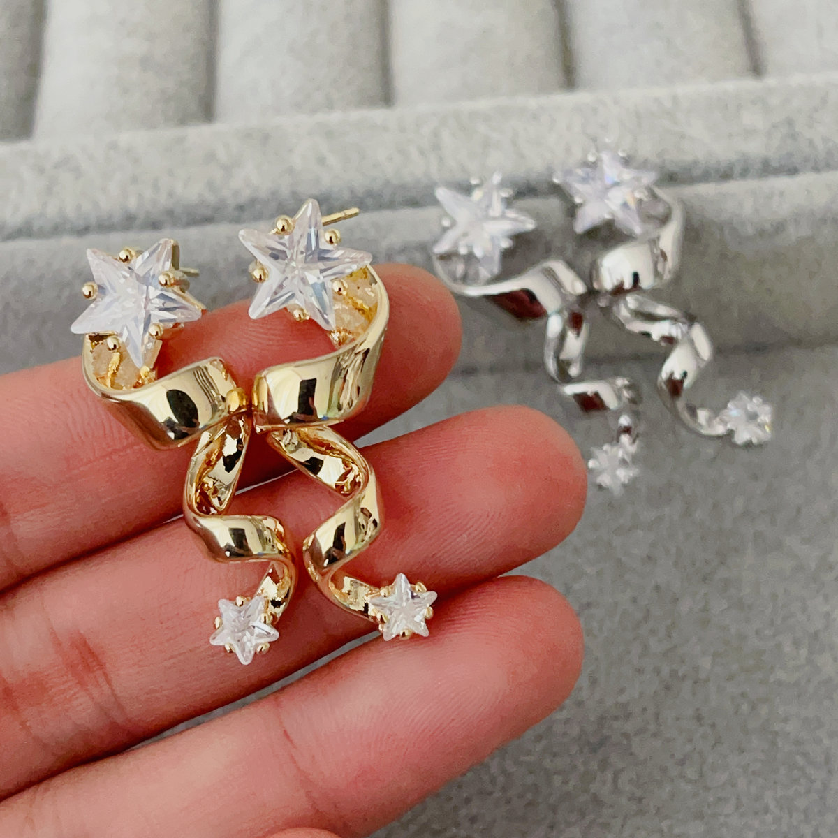 S star earrings